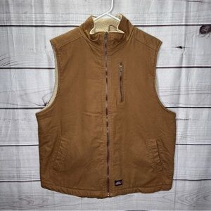 Dickies Mens Vest XL Tan Full Zip Pockets